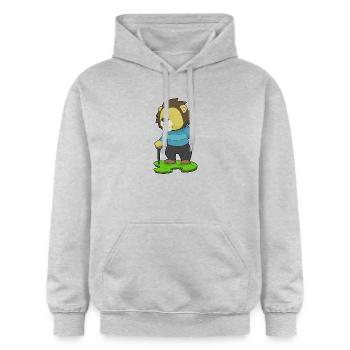 Leo Pensioner Walking Stick - Gildan Unisex Softstyle® Midweight Hoodie - light heather grey - Front - Liana (172cm) & Jaron (178cm)
