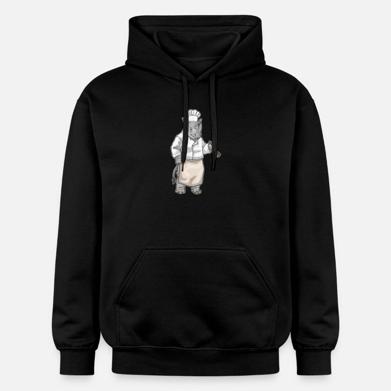 Rhinocéros Cuisson Cuisson Cuiller Cuisson - Sweat à capuche Softstyle® Gildan Unisexe - noir