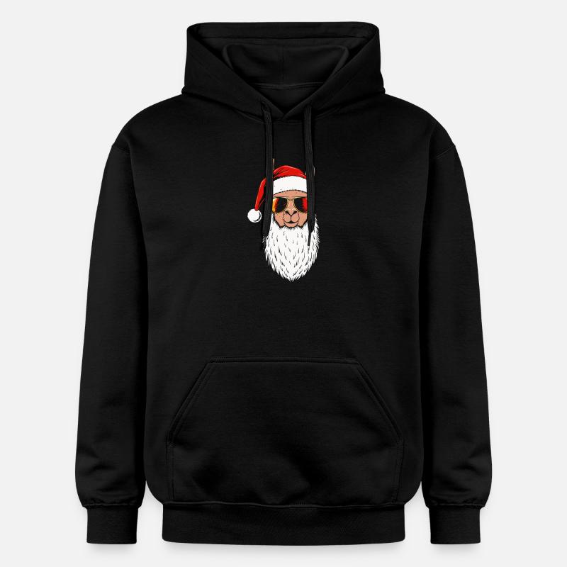 Santa Lama Fun Design Noël - Sweat à capuche Softstyle® Gildan Unisexe - noir