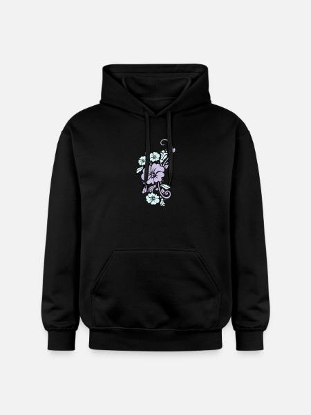 floral - Gildan Unisex Softstyle® Midweight Hoodie - black