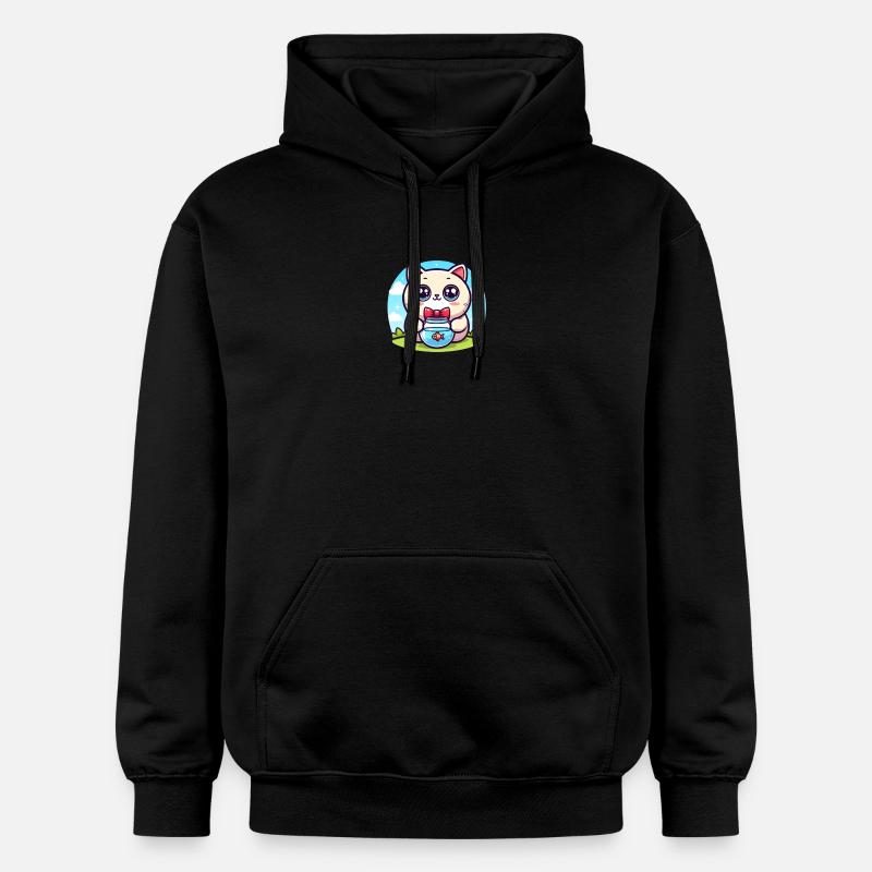 Chat Cartoon 2 - Sweat à capuche Softstyle® Gildan Unisexe - noir