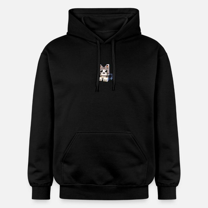 Chat Pixel 2 - Sweat à capuche Softstyle® Gildan Unisexe - noir