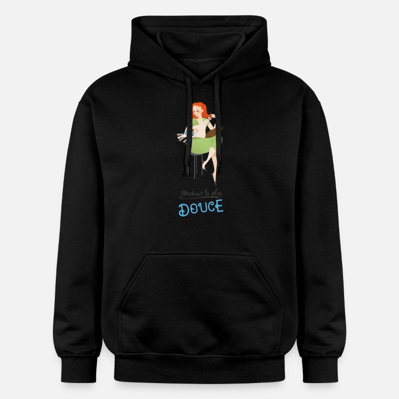 Maman la plus douce - Sweat à capuche Softstyle® Gildan Unisexe - noir