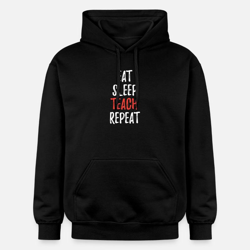 Mangez Sleep Teach Repeat - Sweat à capuche Softstyle® Gildan Unisexe - noir