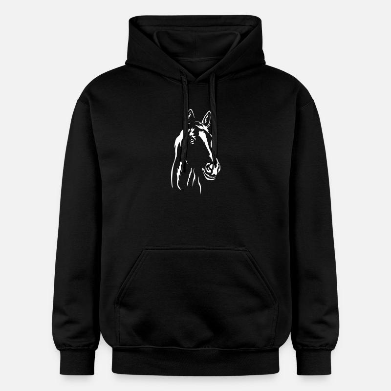 Tête de cheval « Black Edition » - Sweat à capuche Softstyle® Gildan Unisexe - noir