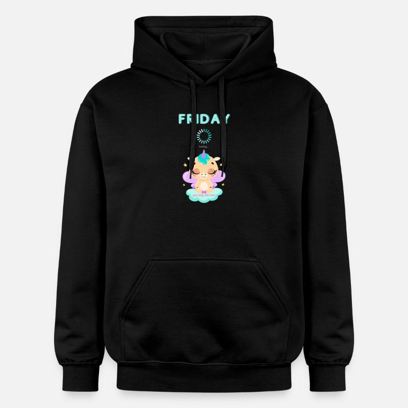 Friday loading, you only live once,Weekend - Gildan Unisex Softstyle® Midweight Hoodie - Schwarz