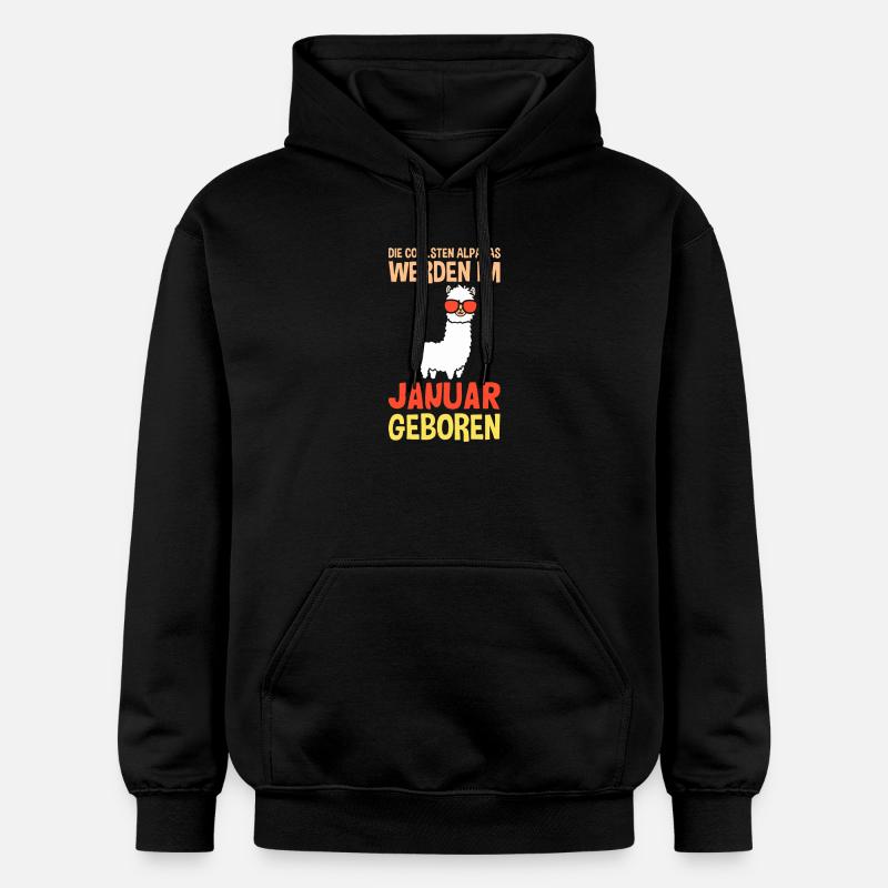 Anniversaire de janvier : Alpaga Drôle - Sweat à capuche Softstyle® Gildan Unisexe - noir
