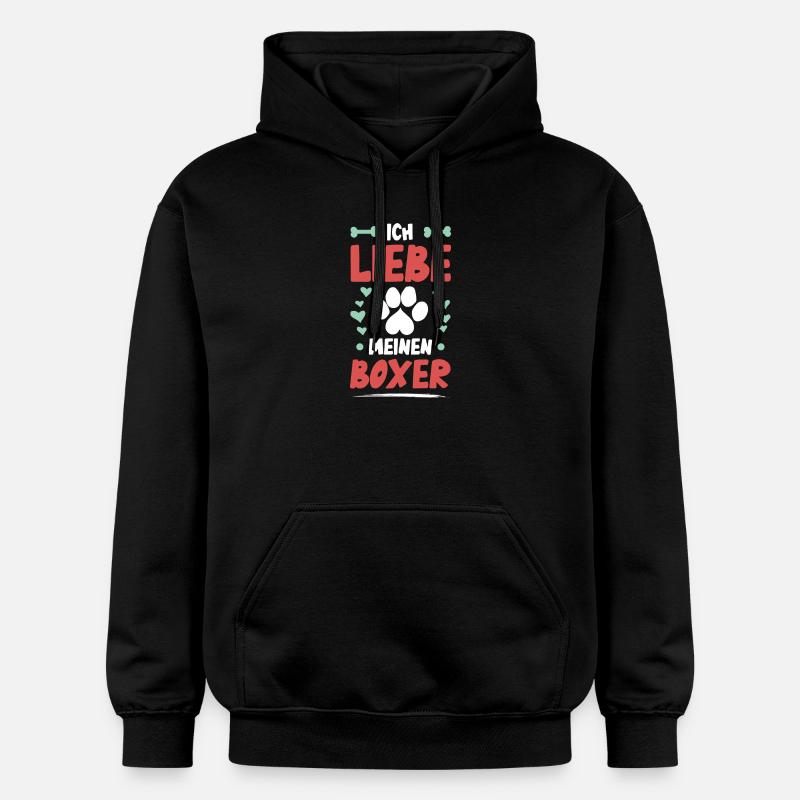 J’adore mon boxer - Sweat à capuche Softstyle® Gildan Unisexe - noir