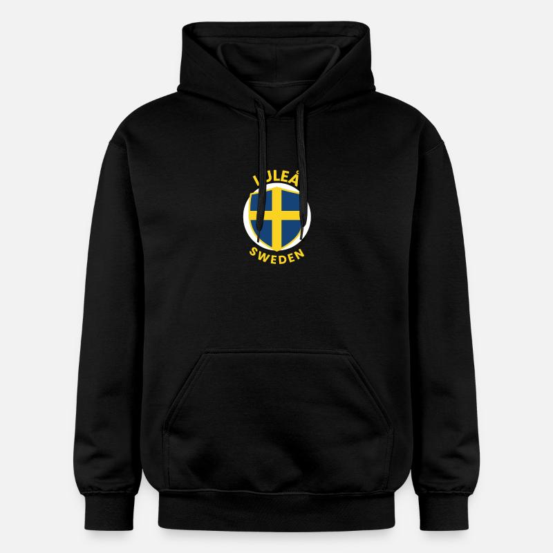 Bouclier de Luleå Drapeau suédois - Sweat à capuche Softstyle® Gildan Unisexe - noir