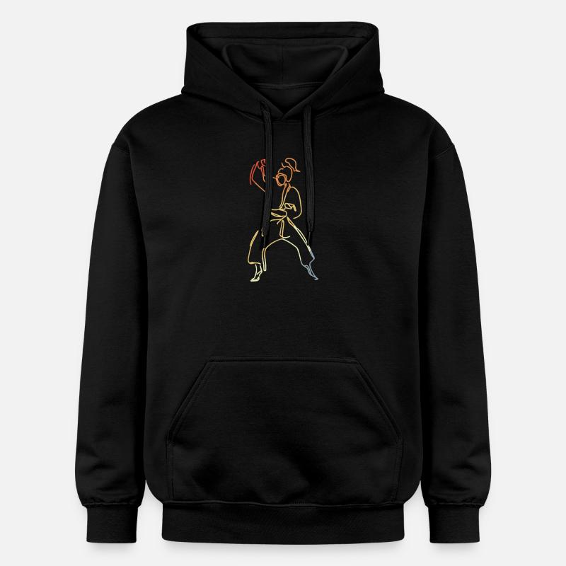 Dessin karatêka féminin - Sweat à capuche Softstyle® Gildan Unisexe - noir
