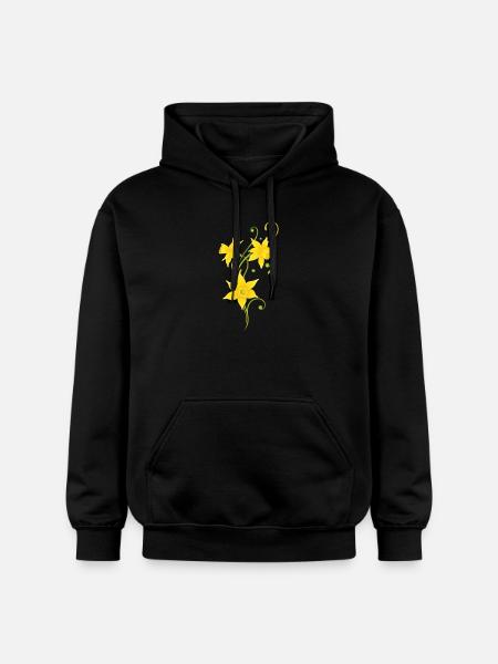 Filigree Daffodils Flowers. Spring, Easter. - Gildan Unisex Softstyle® Midweight Hoodie - black