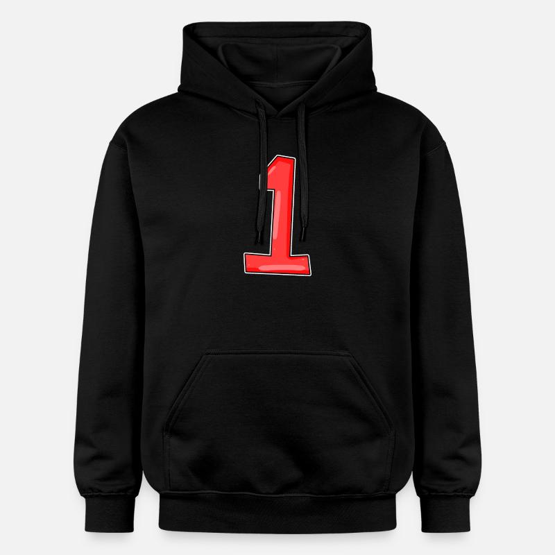 Numéro 1 Rouge - Sweat à capuche Softstyle® Gildan Unisexe - noir