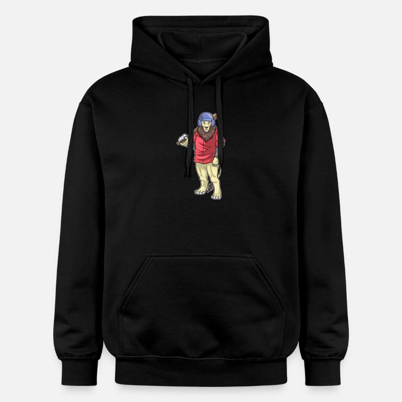 Lion Baseball Batte de Baseball - Sweat à capuche Softstyle® Gildan Unisexe - noir