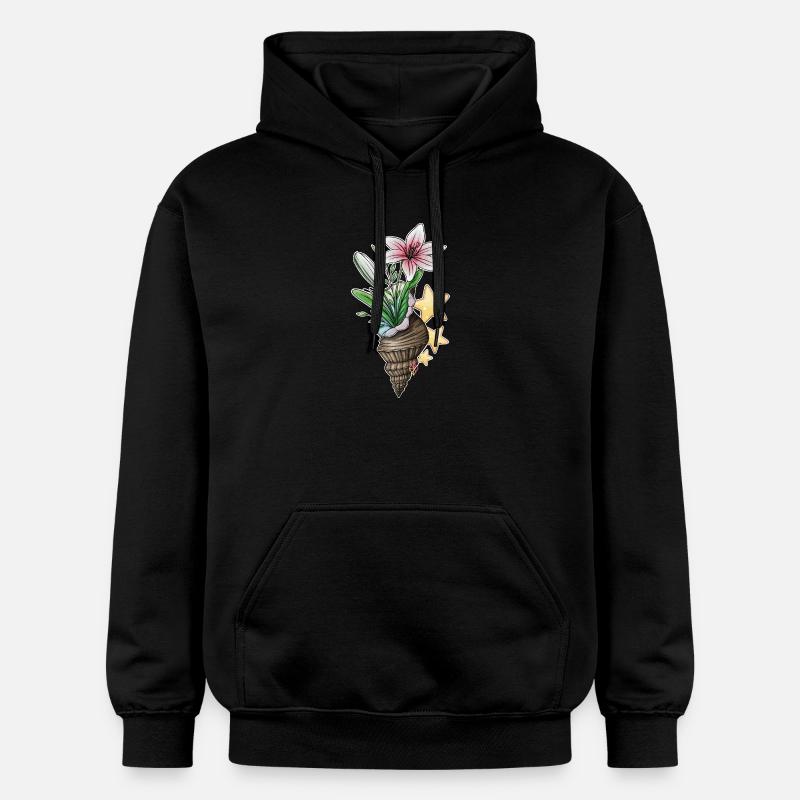Bouquet de conques florales - Sweat à capuche Softstyle® Gildan Unisexe - noir