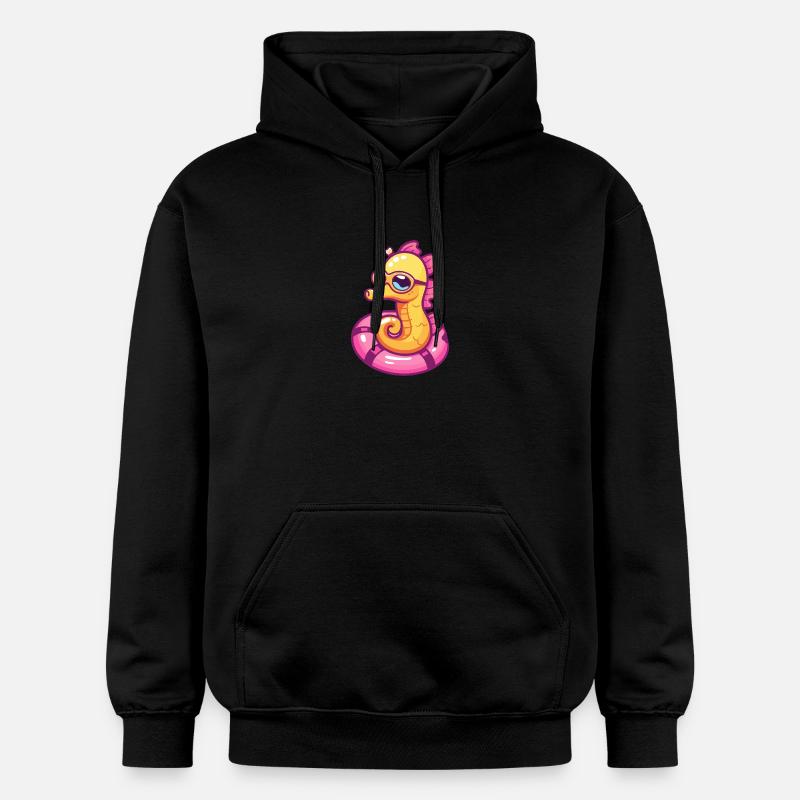 Seepferd Comic Cool - Gildan Unisex Softstyle® Midweight Hoodie - Schwarz