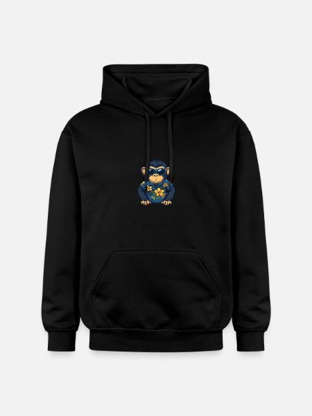 Affe Comic Cool Sommer - Gildan Unisex Softstyle® Midweight Hoodie - Schwarz