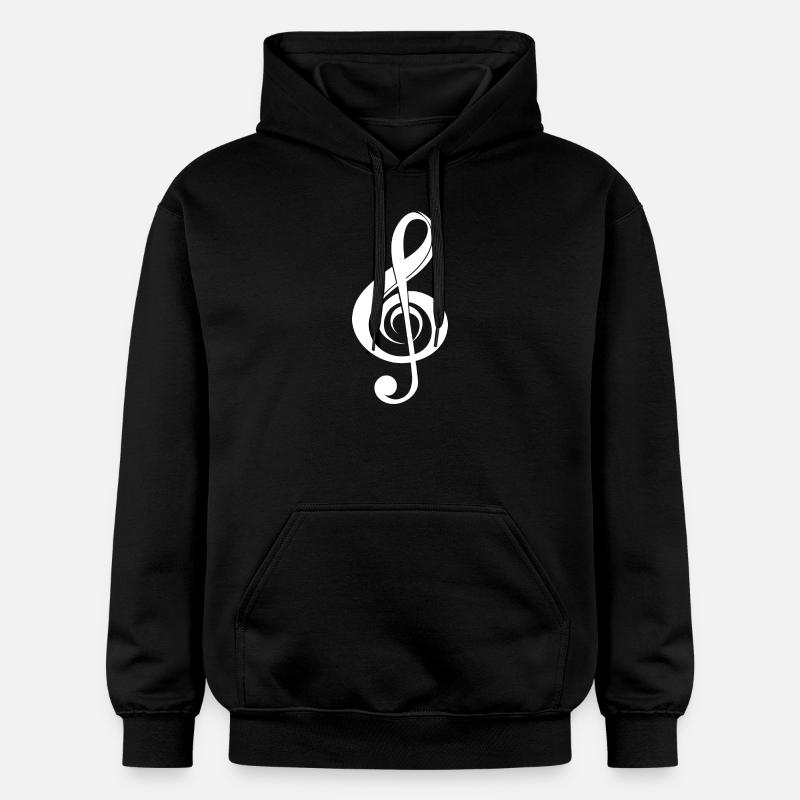 Clé de musique incurvée - Sweat à capuche Softstyle® Gildan Unisexe - noir