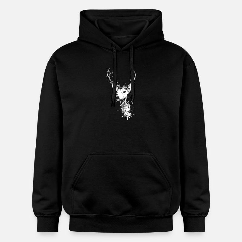 Une tête de cerf - Sweat à capuche Softstyle® Gildan Unisexe - noir