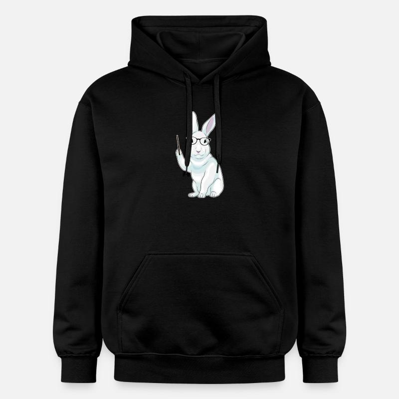 Hase Lehrer Pointer - Gildan Unisex Softstyle® Midweight Hoodie - Schwarz
