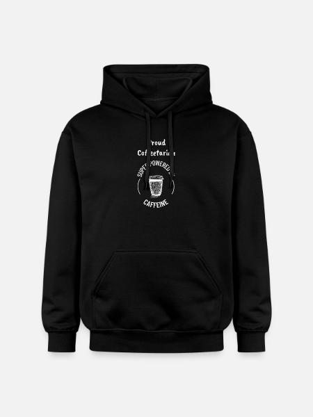 Proud Coffeetarian Circular Badge - Gildan Unisex Softstyle® Midweight Hoodie - black