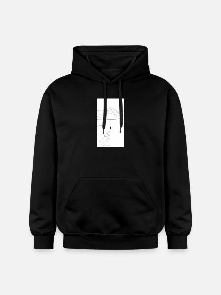 Solitary walk to the mountains - Gildan Unisex Softstyle® Midweight Hoodie - black
