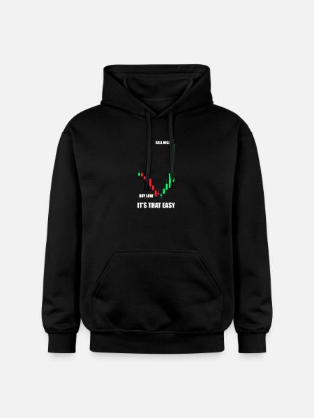 Kjøp lavt, selg høyt. Aksjemarked, børs, trader. - Gildan Unisex Softstyle® Midweight Hoodie - svart