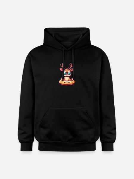 Deer Comic Cool - Gildan Unisex Softstyle® Midweight Hoodie - black