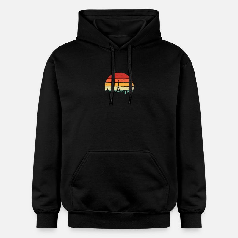 Coucher de soleil Tour Eiffel - Sweat à capuche Softstyle® Gildan Unisexe - noir