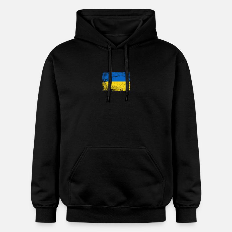 Palette de drapeaux ukrainiens brossés - Sweat à capuche Softstyle® Gildan Unisexe - noir