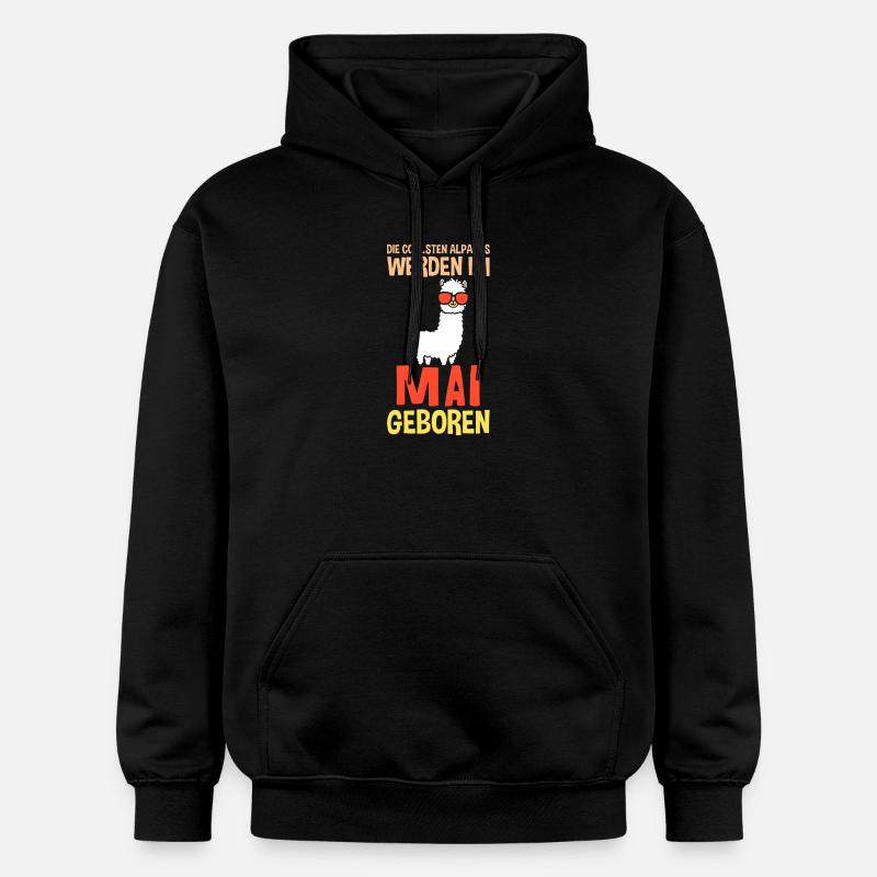 May Birthday Alpaca Saying Funny - Gildan Unisex Softstyle® Midweight Hoodie - black