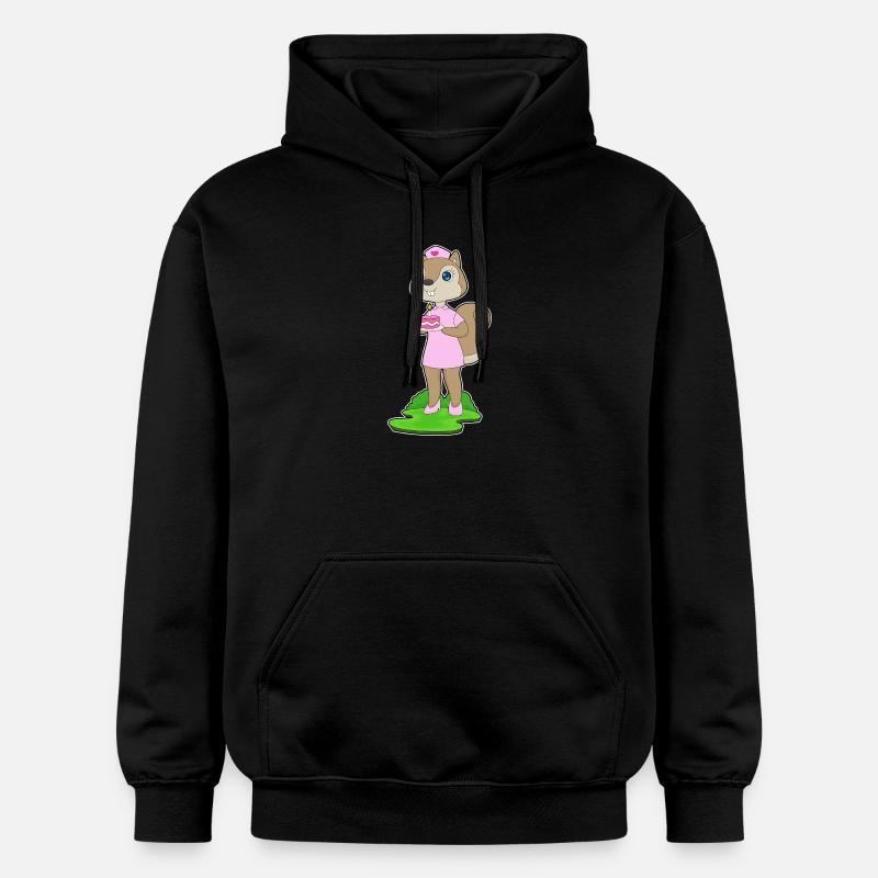 Infirmière d’anniversaire d’écureuil - Sweat à capuche Softstyle® Gildan Unisexe - noir