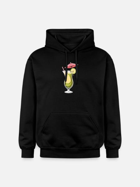 Tropical Lime Cocktail - Gildan Unisex Softstyle® Midweight Hoodie - black