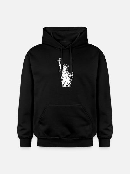 Statue of Liberty - Gildan Unisex Softstyle® Midweight Hoodie - black