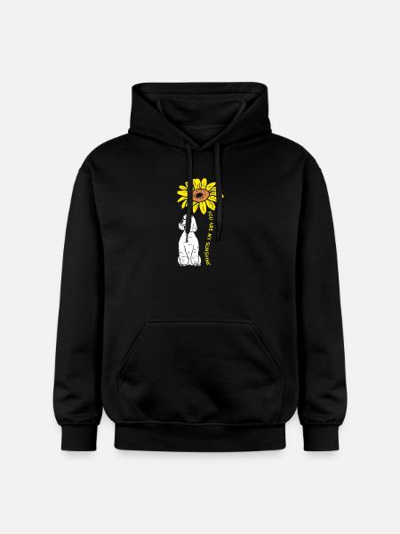 Sunflower Pup Emblem - Gildan Unisex Softstyle® Midweight Hoodie - black