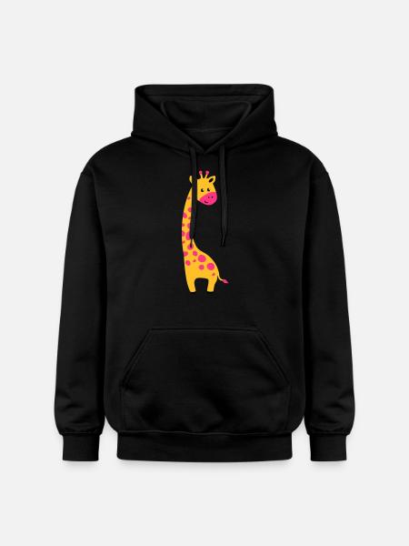 cute giraffe - Gildan Unisex Softstyle® Midweight Hoodie - Schwarz