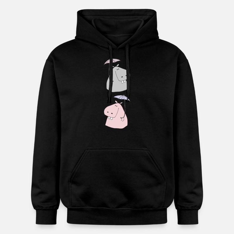 M. et Mme Nilpferd - Sweat à capuche Softstyle® Gildan Unisexe - noir