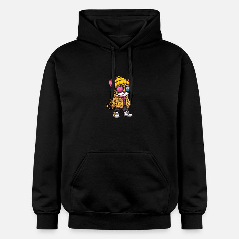 L’hiver léopard - Sweat à capuche Softstyle® Gildan Unisexe - noir