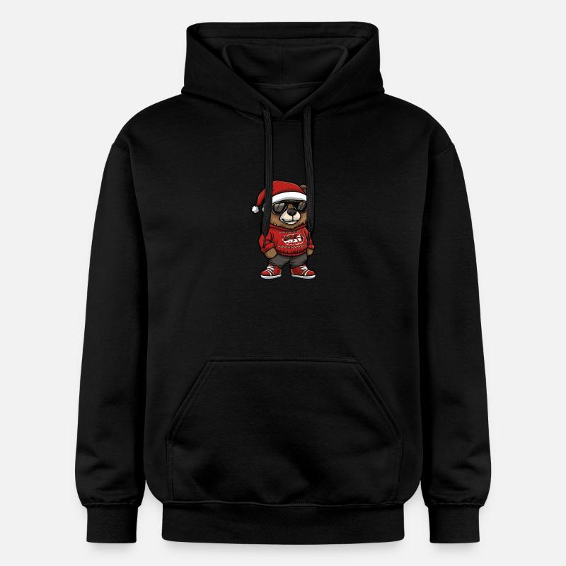 Ours Noël Cool Noël - Sweat à capuche Softstyle® Gildan Unisexe - noir