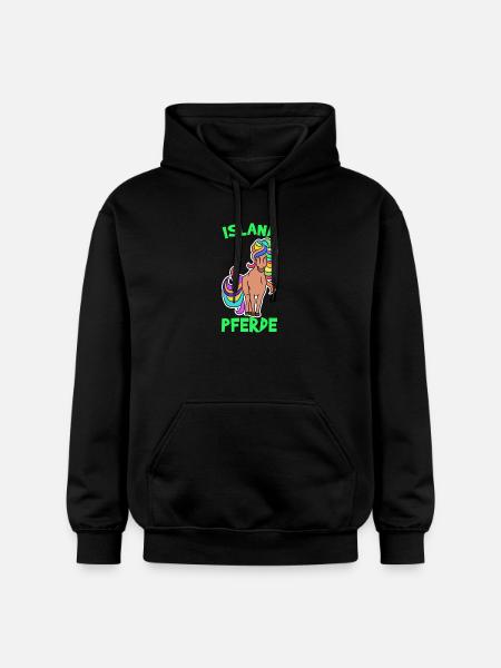 Hester ponni Islandshest Islandsk ordtak hest fan - Gildan Unisex Softstyle® Midweight Hoodie - svart