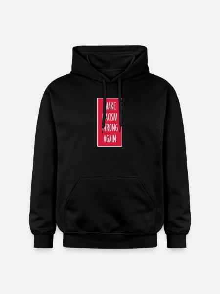 make racism wrong again - Gildan Unisex Softstyle® Midweight Hoodie - black