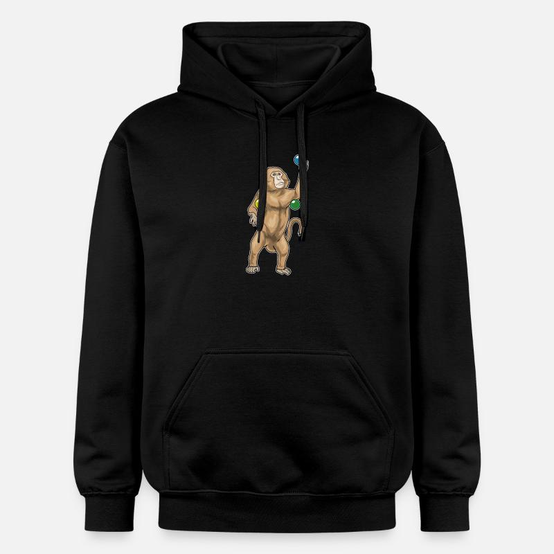 Singe jongleur jongleur - Sweat à capuche Softstyle® Gildan Unisexe - noir