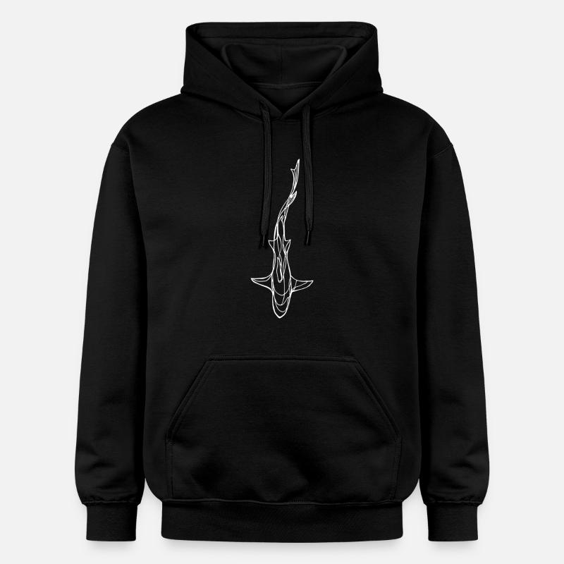Silhouette de requin blanc - Sweat à capuche Softstyle® Gildan Unisexe - noir