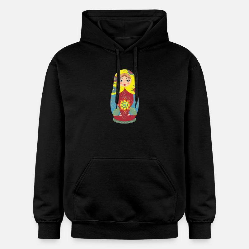 Matriochka à motifs floraux - Sweat à capuche Softstyle® Gildan Unisexe - noir