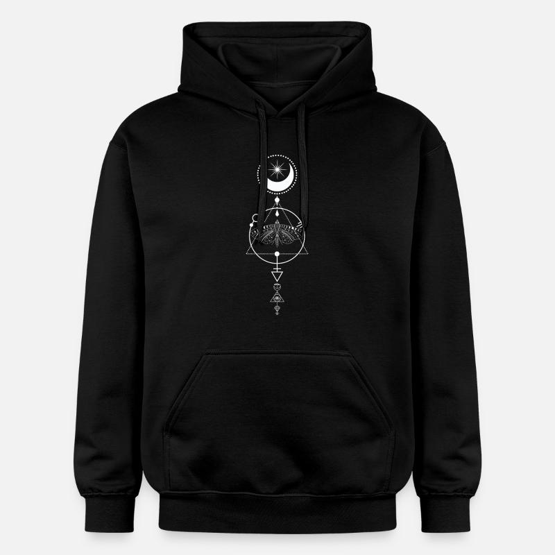Celestial Moth Alchemy Glyph - Gildan Unisex Softstyle® Midweight Hoodie - black