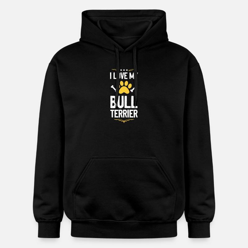 J’adore mon bull terrier - Sweat à capuche Softstyle® Gildan Unisexe - noir
