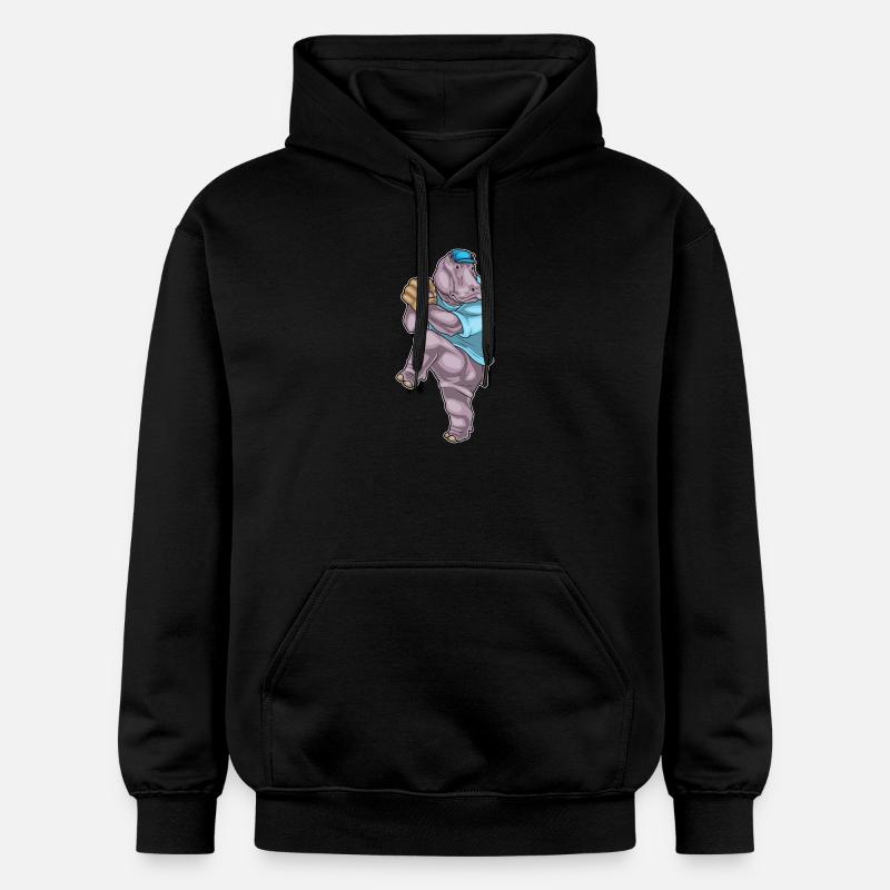Hippopotamus Gant de baseball - Sweat à capuche Softstyle® Gildan Unisexe - noir
