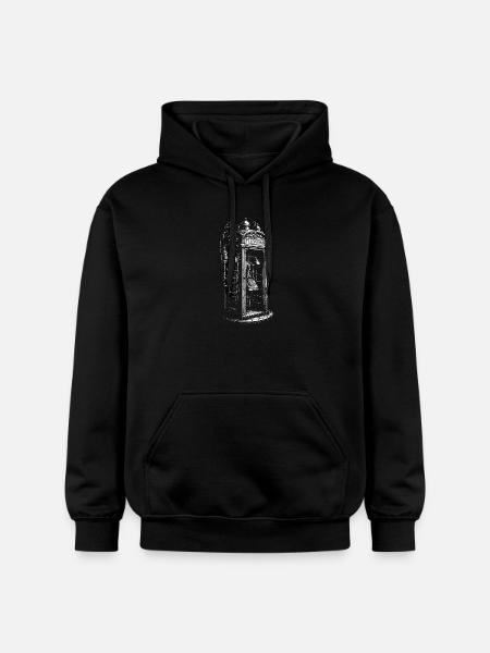 Victorian steampunk telephone booth - Gildan Unisex Softstyle® Midweight Hoodie - black