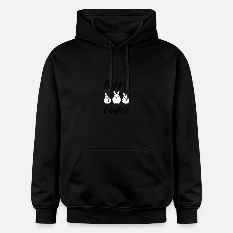 Joyeux lapins de Pâques - Sweat à capuche Softstyle® Gildan Unisexe - noir
