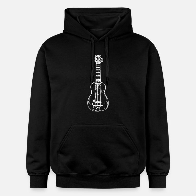 Dessin de ukulélé - Sweat à capuche Softstyle® Gildan Unisexe - noir