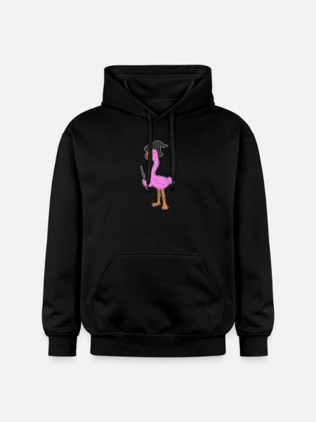 Flamingo Hexe Hexenhut - Gildan Unisex Softstyle® Midweight Hoodie - Schwarz